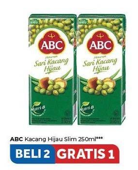 Promo Harga ABC Minuman Sari Kacang Hijau Slim per 2 box 250 ml - Carrefour