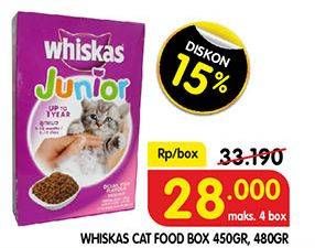 Promo Harga WHISKAS Cat Food 450 g/ 480 g  - Superindo