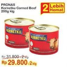 Promo Harga PRONAS Kornetku Corned Beef 200 gr - Indomaret