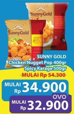 Promo Harga SUNNY GOLD Chicken Nugget Pop 400gr, Spicy Karage 500gr  - Hypermart