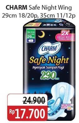 Promo Harga Charm Safe Night Wing 29cm, Wing 35cm 12 pcs - Alfamidi