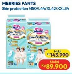 Promo Harga Merries Pants Skin Protection M50, L44, XL42, XXL34 34 pcs - Hypermart
