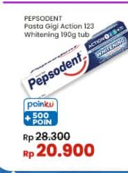 Promo Harga Pepsodent Pasta Gigi Action 123 Whitening 190 gr - Indomaret