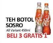 Promo Harga SOSRO Teh Botol All Variants per 3 botol 450 ml - Yogya