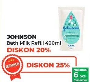 Promo Harga Johnsons Baby Milk Bath Milk + Rice 400 ml - Yogya