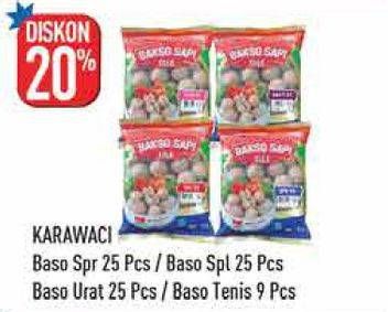 Promo Harga KARAWACI Bakso Kuah SPR, SPL 25 pcs - Hypermart