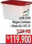 Promo Harga LION STAR Wagon Container + Roda VCH-15 50 ltr - Hypermart