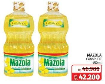 Promo Harga MAZOLA Oil Canola 450 ml - Lotte Grosir