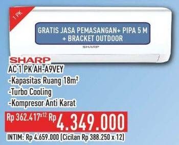 Promo Harga Sharp AC 1PK AH A9VEY  - Hypermart