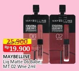 Promo Harga MAYBELLINE Sensational Liquid Matte 06 Best Babe, 02 Soft Wine 2 ml - Alfamart