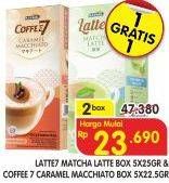 Promo Harga Latte 7 Latte Matcha Latte, Caramel Macchiato per 2 box 5 pcs - Superindo