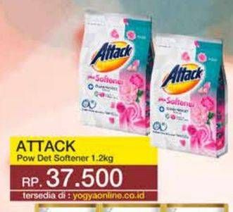 Promo Harga Attack Detergent Powder Plus Softener 1200 gr - Yogya