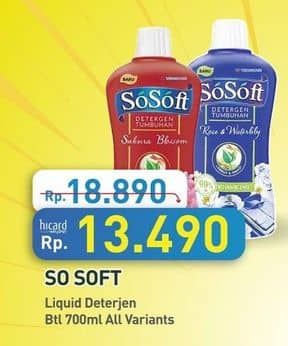 Promo Harga Sosoft Deterjen Cair All Variants 700 ml - Hypermart