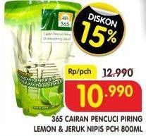 Promo Harga 365 Pencuci Piring Jeruk Nipis, Lemon 800 ml - Superindo