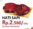 Promo Harga Beef Liver (Hati Sapi) per 100 gr - Yogya