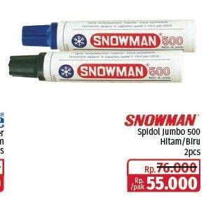 Promo Harga Snowman Spidol Biru, Hitam 2 pcs - Lotte Grosir
