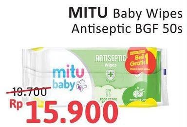 Promo Harga Mitu Baby Wipes Antiseptic 50 sheet - Alfamidi