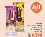 Promo Harga JOYDAY Ice Cream Stick Crunchy Chocolate Malt, Crunchy Chocolate Blueberry 75 gr - LotteMart