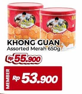 Promo Harga Khong Guan Assorted Biscuit Red 650 gr - Yogya