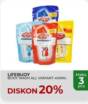 Promo Harga Lifebuoy Body Wash All Variants 400 ml - Yogya