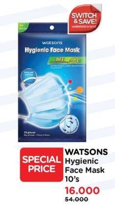 Promo Harga Watsons Hygienic Face Mask 10 pcs - Watsons