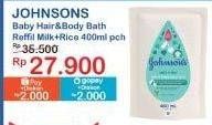 Promo Harga Johnsons Baby Milk Bath Milk + Rice 400 ml - Indomaret