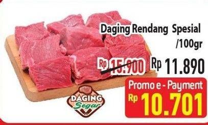 Promo Harga Daging Rendang Sapi Spesial per 100 gr - Hypermart