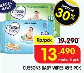 Promo Harga Cussons Baby Wipes All Variants 50 sheet - Superindo