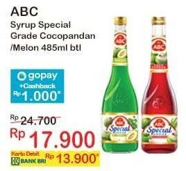 Promo Harga ABC Syrup Special Grade Melon, Coco Pandan 485 ml - Indomaret