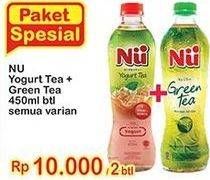 Promo Harga NU Yogurt Tea + Green Tea 450 mL semua varian  - Indomaret
