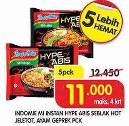 Promo Harga INDOMIE Hype Abis Seblak Hot Jeletot, Ayam Geprek per 5 pcs - Superindo