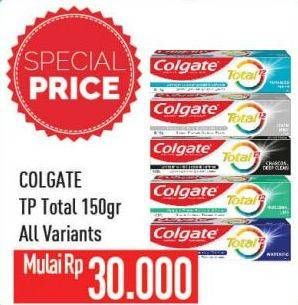 Promo Harga COLGATE Toothpaste Total All Variants 150 gr - Hypermart