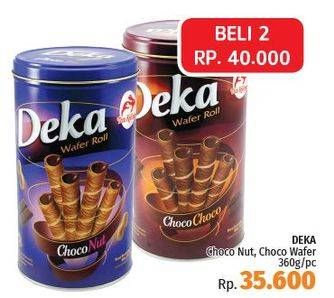 Promo Harga DUA KELINCI Deka Wafer Roll Choco, Choco Nut per 2 kaleng 360 gr - LotteMart