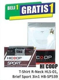 Promo Harga HICOOP T-Shirt R-Neck HLS-01, Brief Sport 3in1 HB-SP539  - Hari Hari