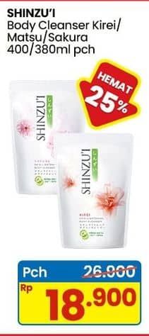 Promo Harga Shinzui Body Cleanser Kirei, Matsu, Sakura 380 ml - Indomaret