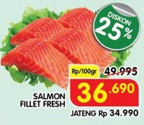 Promo Harga Salmon Fillet per 100 gr - Superindo