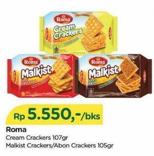 Promo Harga Roma Malkist Cream Crackers, Crackers, Abon 105 gr - TIP TOP