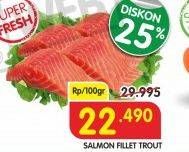 Promo Harga Salmon Fillet Trout per 100 gr - Superindo