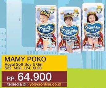 Promo Harga Mamy Poko Pants Royal Soft L24, M28, S32, XL20 20 pcs - Yogya