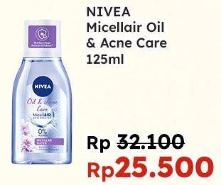 Promo Harga NIVEA MicellAir Skin Breathe Micellar Water Oil Acne Care 125 ml - Indomaret