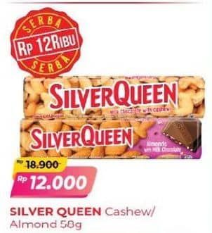 Promo Harga Silver Queen Chocolate Cashew, Almonds 58 gr - Alfamart