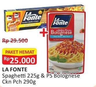 Promo Harga LA FONTE Spaghetti & Sauce Bolognese Chicken  - Alfamart