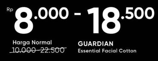 Promo Harga GUARDIAN Essential Facial Cotton 75 gr - Guardian