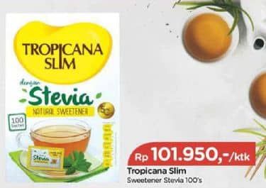 Promo Harga Tropicana Slim Sweetener Stevia 100 pcs - TIP TOP