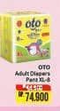 Promo Harga OTO Adult Diapers Pants XL8 8 pcs - Alfamart