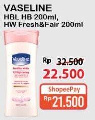 Promo Harga VASELINE Body Lotion UV Lightening, Fresh Fair Cooling UV 200 ml - Alfamart