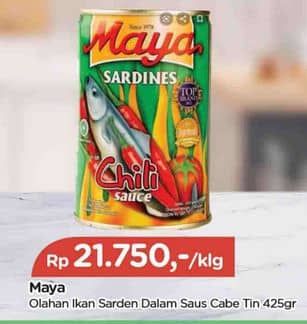 Promo Harga Maya Sardines Cabe / Chilli 425 gr - TIP TOP