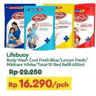 Promo Harga Lifebuoy Body Wash Cool Fresh, Lemon Fresh, Mild Care, Total 10 400 ml - TIP TOP