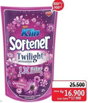Promo Harga SO KLIN Softener Twilight Sensation Glamorous Purple 800 ml - Alfamidi