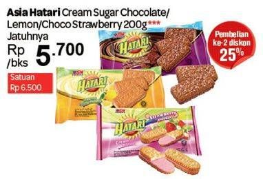 Promo Harga ASIA HATARI Cream Biscuits Sugar Chocolate, Lemon 200 gr - Carrefour